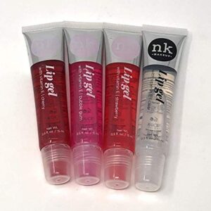 4 Pack Nicka K Lip Gel (CLEAR, STRAWBERRY, CHERRY, BUBBLE GUM)