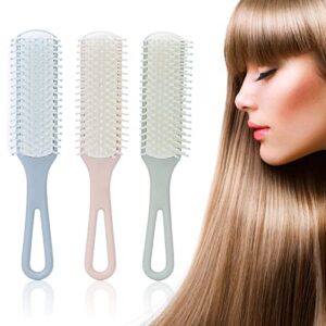 3pcs Hair Brush Comb Set, Hair Styling Easy Detangling Different Color Comfortable Handle Hair Styling Tool Kit ABS Material For Home Hair Salon Women Men Kid