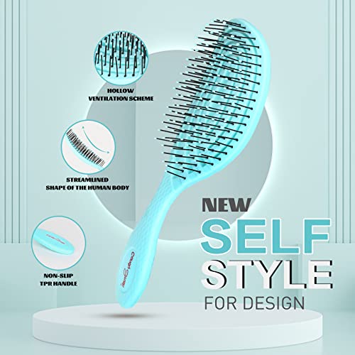 CANDYBRUSH Wet Brush Detangling Hair Brush Large Maze Style Detangler Hair Brush Ultra-Soft Bristles Vented Design For Curly Straight Women Men Kids Toddlers Wet and Dry Hair Blue