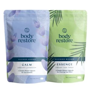 body restore shower steamers aromatherapy (15 pack x 2) – gifts for mom, gifts for women & men, shower bath bombs, lavender, tea tree essential oils, stress relief