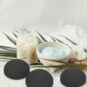 The Beauty Shelf Konjac Sponge (3 Pack) Activated Bamboo Charcoal. Facial Cleansing & Exfoliating Beauty Sponges