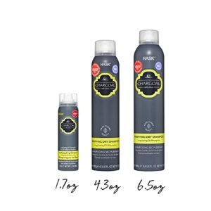 HASK Charcoal Clarifying Dry Shampoo Kits for all hair types, aluminum free, no sulfates, parabens, phthalates, gluten or artificial colors (6.5oz-Qty2)