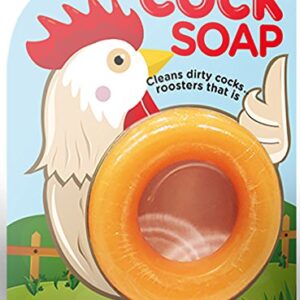 GearsOut Cock Soap - Barnyard Rooster Design - Novelty Rooster Soap - Lightly Scented - One Size Fits Most Men - Weener Kleener - Adult Gift Prank - Willy Washer Circle Soap