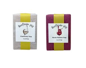 chardonnay and merlot wine soap set – made in maine – gift packaged