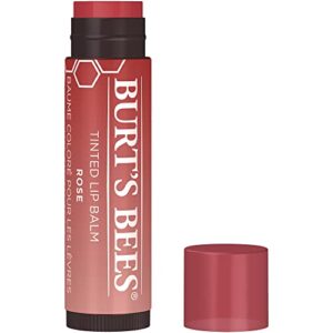 Burt's Bees 100% Natural Tinted Lip Balm, Rose with Shea Butter & Botanical Waxes, 0.15 Oz