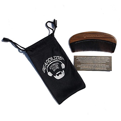 Beardilizer Beard Comb - 100% Natural Black Ox Buffalo Horn & Sandalwood Handle