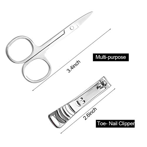 Nail Clipper Set, Manicure Pedicure Tools, 10 pcs Stainless Steel Nail Clipper Set Personal Care Beauty Kit for Men and Women with Portable Travel Case