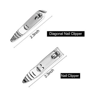 Nail Clipper Set, Manicure Pedicure Tools, 10 pcs Stainless Steel Nail Clipper Set Personal Care Beauty Kit for Men and Women with Portable Travel Case