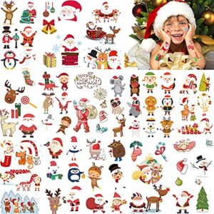 temporary tattoo for kids adults, 228 pcs christmas waterproof body stickers, face fake tattoos kit, cute tattoo decorations, birthday party favor supplies decor for boys girls children xmas holiday