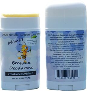 mimi’s beeswax deodorant frankincense and myrrh, 2 pack