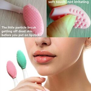 3 PCS Lip Scrub Brush, Double-Sided Silicone Exfoliating Lip Brush, Exfoliating Brush for Men Women Lip Brush Mini Exfoliating Lip Brush lip lightening for dark lips