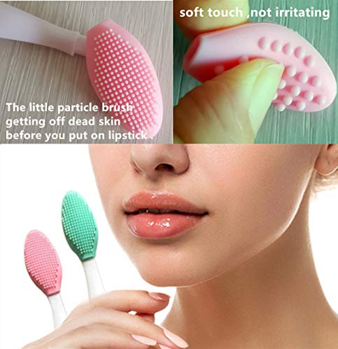 3 PCS Lip Scrub Brush, Double-Sided Silicone Exfoliating Lip Brush, Exfoliating Brush for Men Women Lip Brush Mini Exfoliating Lip Brush lip lightening for dark lips