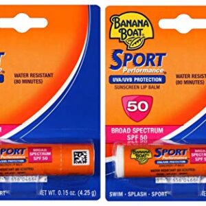 Banana Boat Sport SPF 50 Sunscreen Lip Balm (2 Pack)