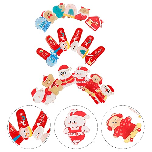 Toyvian Snap Barrettes 18pcs Kids Christmas Hair Clip Cartoon Xmas Hairpin Snowman Barrettes Acrylic Holiday Hairstyle Clips Duckbill Clip Hair Grip for Stocking Stuffer Girl Hair Clips