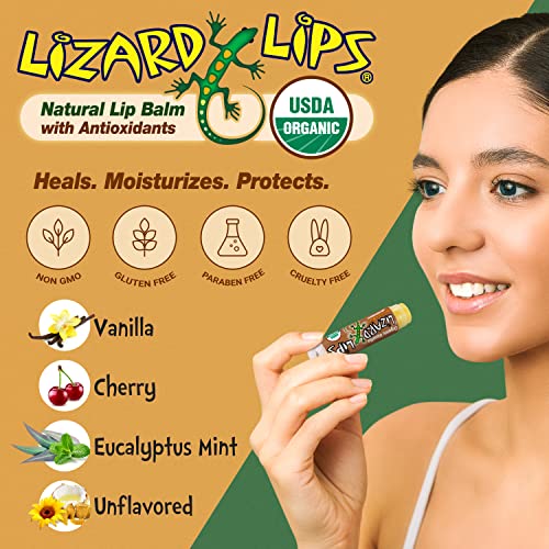 Lizard Lips USDA Certified Organic Lip Balm (Vanilla Mint)