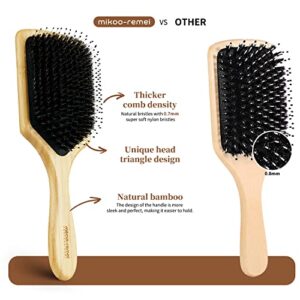 Mens Hair Brush, Hair Brushes for Women, Paddle Brush, Boar Bristle Hair Brush for Wet Dry Hair Smoothing Massaging Detangling, Everyday Brush Enhance Shine