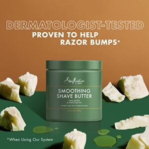 SheaMoisture Men, Beard Shaving Kit, Smoothing Shave Butter with Shea Butter 5 oz. Bundled with After Shave Care Restoring Cream 2 oz with Tea Tree Oil, Helps Prevent Razor Bumps & Irritation