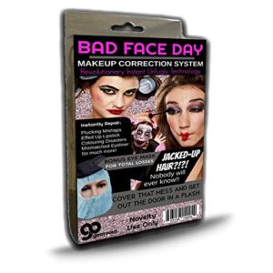 bad face day mask – makeup correction system gag gift – novelty beauty treatment for women with free bonus blindfold mask