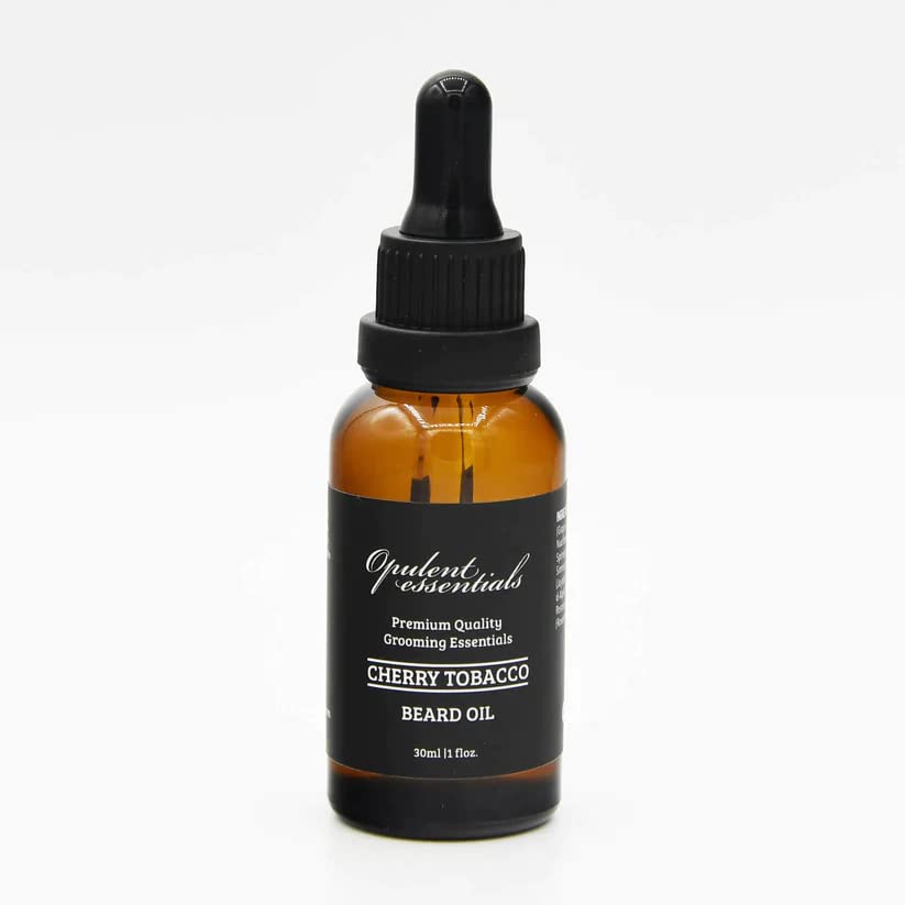 Opulent Essentials Beard Oil, Beard Growth Softener Moisturizer Conditioner, Cherry Tobacco Scent