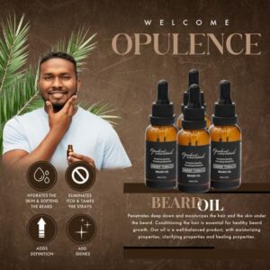 Opulent Essentials Beard Oil, Beard Growth Softener Moisturizer Conditioner, Cherry Tobacco Scent