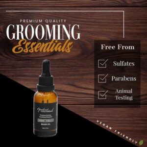 Opulent Essentials Beard Oil, Beard Growth Softener Moisturizer Conditioner, Cherry Tobacco Scent