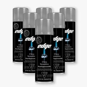 edge shave gel for men, ultra sensitive with colloidal oatmeal, (6 pack) – shaving gel for men that moisturizes, protects and soothes to help reduce skin irritation