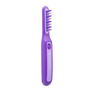 remington dt7432 wet or dry tame the mane electric detangling brush with brush cover, adults & kids, (batteries included), purple, 1 count
