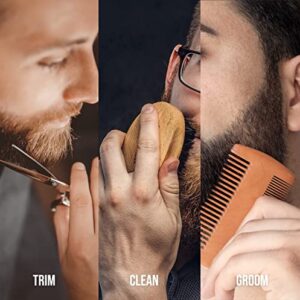 Beard Kit Brush Comb Scissors with Storage Bag Beard Growth Care Gifts for Men(Beard Brush Set)