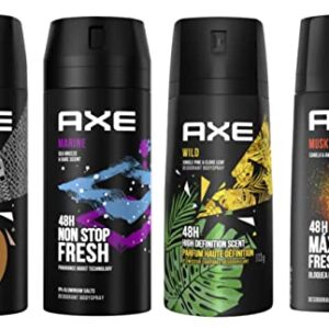 12 AXE body spray deodrant Anit-Aerspirant (12X 150 ml/5.07 oz, Mix within the available kinds)