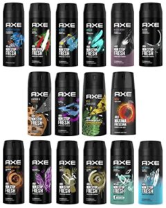 12 axe body spray deodrant anit-aerspirant (12x 150 ml/5.07 oz, mix within the available kinds)