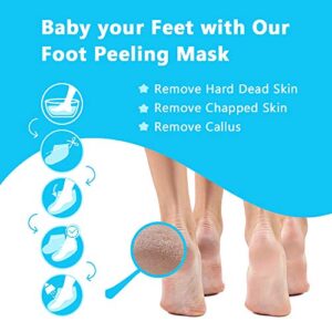 Foot Peel Mask-3 Pack,Foot Exfoliating Set With Milk Serum,Baby Foot Peeling-Cracked Feet Treatment,Dead Skin Heel Scraper For Feet,Disposabel Feet Spa Socks,Intensly Moisturizes Repair and Softens The Feet
