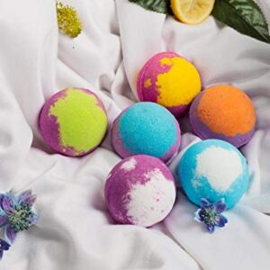 Bath Bombs for Women 6 Natural and Organic Bath Bombs with Essential Oils and Moisturizing Shea Butter, BathBombs for Relaxation and Stress Relief, Bath Bomb Gift Set for Women, Girls, Wife