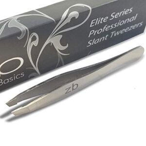 zizzili basics elite series slant tweezers – surgical grade stainless steel for professionals (mirror polish)