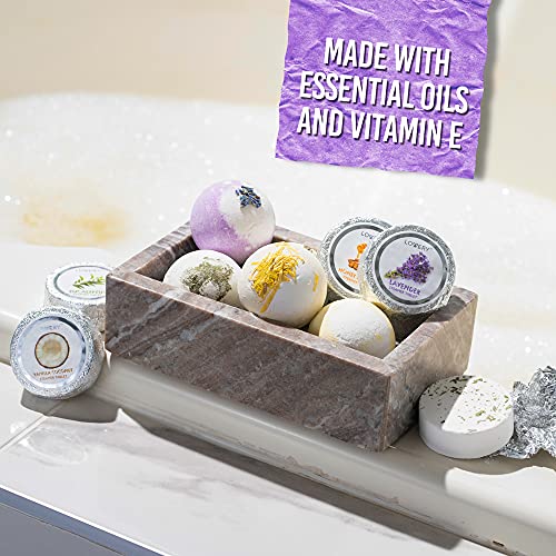 Essential Oils Shower Steamers & Bath Bombs Set in Lavender, Peppermint, Vanilla Coconut, Eucalyptus, Honey Almond Scents, Aromatherapy Shower Steamer, Relaxation Gift for Women,11Pc Set