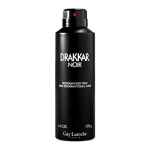 drakkar noir by guy laroche – original vintage fragrance mist blend for men – fresh, classic men’s evening scent – long lasting amber fougere aroma with spicy and citrus notes – 6 oz body spray