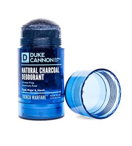 duke cannon supply co. natural charcoal deodorant for men, 2.75oz – fresh water & neroli – aluminum free, alcohol free, long-lasting solid deodorant for odor protection