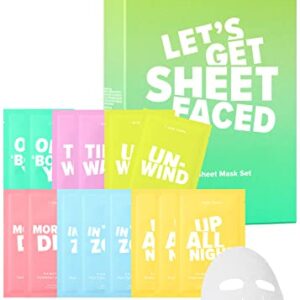 I DEW CARE Sheet Mask Pack - Let’s Get Sheet Faced + Tea Tree Sheet Mask - Here's The Tea Tree Bundle