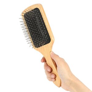 Hair Care Comb, Anti‑Static Hair Brush, Bristle Hair Comb Simple Lady Female Wood Steel Needle Hairdressing Hair Care Healthy Scalp Massage Comb