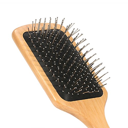 Hair Care Comb, Anti‑Static Hair Brush, Bristle Hair Comb Simple Lady Female Wood Steel Needle Hairdressing Hair Care Healthy Scalp Massage Comb