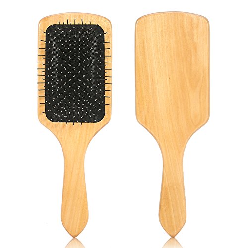 Hair Care Comb, Anti‑Static Hair Brush, Bristle Hair Comb Simple Lady Female Wood Steel Needle Hairdressing Hair Care Healthy Scalp Massage Comb