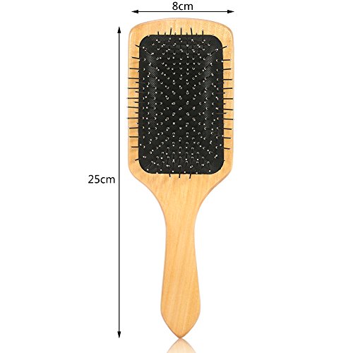 Hair Care Comb, Anti‑Static Hair Brush, Bristle Hair Comb Simple Lady Female Wood Steel Needle Hairdressing Hair Care Healthy Scalp Massage Comb