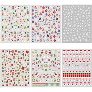 Adurself 1000+ Patterns Christmas Nail Art Decals Xmas 3D Nail Self-Adhesive Stickers Santa Claus Reindeer Snowflakes Snowmen Christmas bells for Women Girls Kids DIY Nail Design Manicure