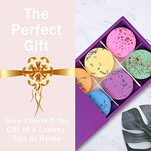 Bathroom Decor Shower Steamers Bath Bombs Aromatherapy Shower Bombs with Essential Oils for Relaxation, Stress Relief Set of 6Pcs Shower Tablets Bridal Shower Decorations Great Spa Gifts for Women