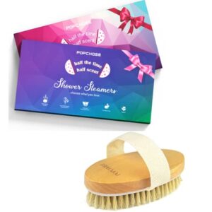 popchose shower steamers aromatherapy-dry brushing body brush– stocking stuffers christmas gifts for women and mom