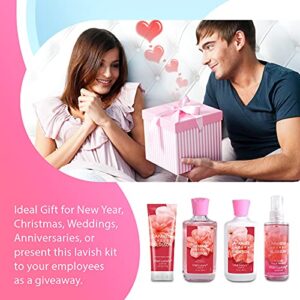 Vital Luxury Bath & Body Kit, 3 Fl Oz, Ideal Skincare Gift Home Spa Set, Includes Body Lotion, Shower Gel, Body Cream, and Fragrance Mist,Valentines Day Gifts for Her and Him (Japanese Cherry Blossoms)