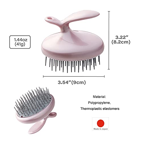 Terra Distribution Scalp Scrubber [Made in Japan] Unique Layout Shampoo Brush for Smooth Brushing Long Hair, Head Massage, Men, Women, and Gift