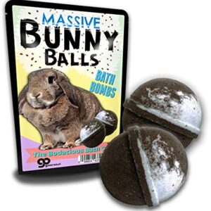 Massive Bunny Balls Bath Bombs – Fluffy Rabbit Design – XL Bath Fizzers for Friends – Root Beer Scent, 2 pk