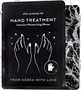 moisturizing hand mask for dry cracked hands & nails – hydrating spa treatment – korean collagen gloves with natural plant extracts – nourishing skin care gift with shea butter for women & men by elixir