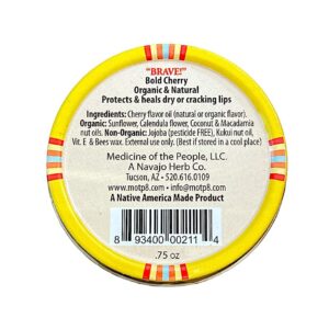 3 Tins of Navajo Medicine Of The People Cherry Lip Balm - Sacred Fire - 0.75 oz Each - Christmas Stocking Stuffer - Powwow