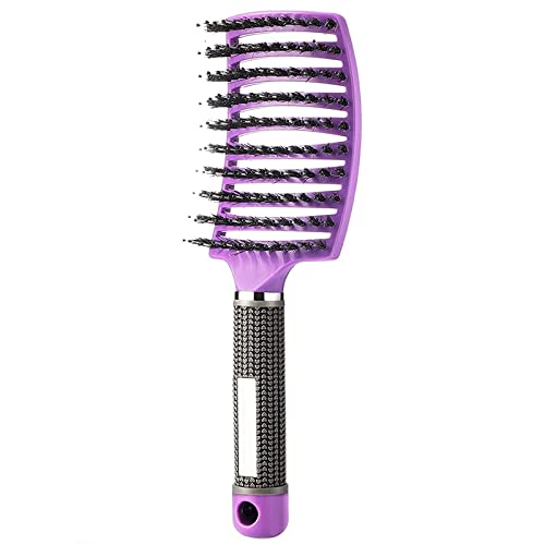 Hairstreaq Detangling Brush, Voremy Magical Brush Detangler, Girls Hair Brush, Vented Detangling Brush, Fast Drying Styling Massage Hairbrush for Women, Girls (Purple)